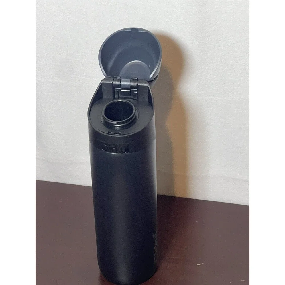Cirkul 26oz StrawSipFlip WaterBottle Stainless Steel Double Wall Insulated Black